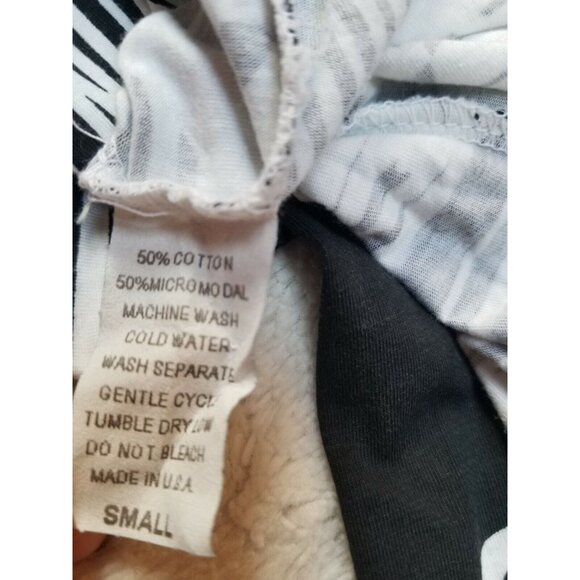 Icantoo Small Black White Leaf Print Open Front Cardigan Sweater 3/4 Sleeve USA - Picture 4 of 6